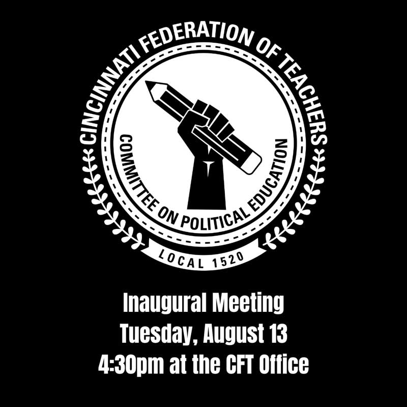 COPE Meeting Tuesday August 3 4:30 p.m. at the CFT Office